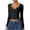 Black, variant on hotojiny Womens Going Out Tops Fashion Long Sleeve Cropped Shirts Slim V Neck Stretchy Solid Color T Shirt
