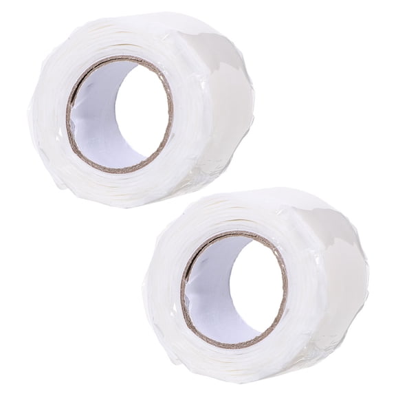 FELTECHELECTR Insulating Tape Electrical Plumbers Tape White Silicone Rubber Sealing Leaks 2Pcs 1mm Thick 2.5cm Wide 1m Long