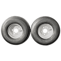 Antego Tire and Wheel 2-Pack Antego Trailer Tire On Rim 570-8 5.70-8 Load C 5 Lug Galvanized Wheel