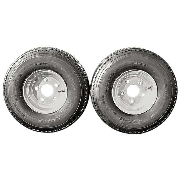 Antego Tire and Wheel 2-Pack Antego Trailer Tire On Rim 570-8 5.70-8 Load C 5 Lug Galvanized Wheel