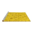 thumbnail image 2 of Ahgly Company Machine Washable Indoor Square Oriental Yellow Traditional Area Rugs, 3' Square, 2 of 4
