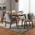thumbnail image 2 of Baxton Studio Cassie Mid-Century Modern Walnut Wood Fabric 5-Piece Dining Set, Multiple Colors, 2 of 2