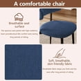 thumbnail image 5 of 3 Piece Dining Table Set for 2, 31.5" Round Kitchen Table with 2 Upholstered Chairs, Modern Dining Room Furniture Set with Metal Legs for Small Spaces, Apartment, Kitchen, Blue, 5 of 7
