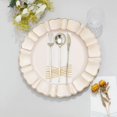 thumbnail image 5 of BalsaCircle 6 Beige Gold 13" Acrylic Wooden Textured Round Scalloped Trim Plastic Charger Plates, 5 of 8