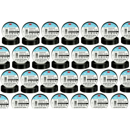 25 3M 1700 / 165 Temflex Insulated Vinyl Black Electrical Tape 3/4" x 60' FT
