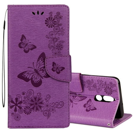 For Huawei Mate 10 Lite Vintage Embossed Floral Butterfly Pattern Horizontal Flip Leather Case &