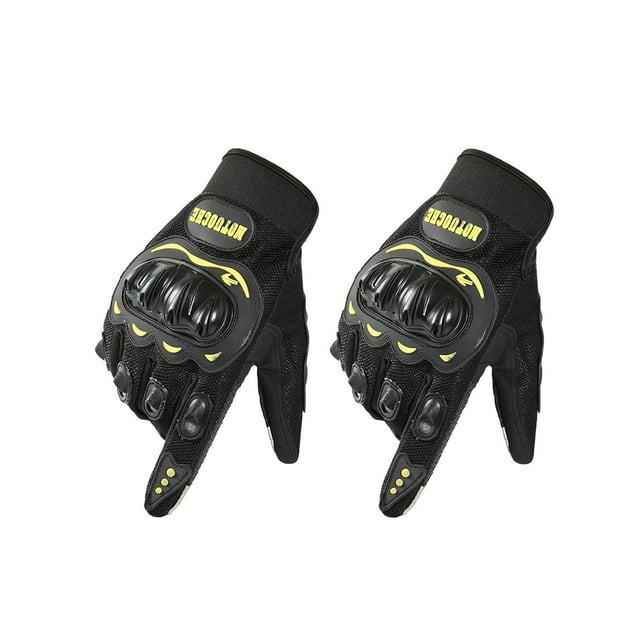 Gants de Course Jaunes Jaunes pour Moto avec Doigts Tactiles et Protection Antichute pour Toutes les Conditions Météo