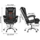 thumbnail image 3 of Silla Ejecutiva Ergonómica con Altura Ajustable de Escritorio Sillón para Oficina con 2 Puntos de Masajes Y Reposapies con Ruedas Giratorias 360 Grados Lumax  Color Negro, 3 of 7