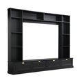 thumbnail image 4 of Spaco Large Wall Unit Entertainment Center with Bookshelves for TVs Up to 78'', 104.2''W*81.2''H Modern TV Console with Cabinets and Open Shelves, 4-in-1 TV Stand with Golden Handles, Black, 4 of 13