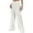 White L, variant on Women Pants V-Shaped Elastic High Waist Straight Wide Leg Long Pants Solid Color Loose Fit Sweatpants Daily Wear