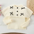 thumbnail image 2 of Lorytime Kids Girls Sweaters with Bows Cape Collar Cute Pullover Button Crewneck Long Sleeve Tops Soild Knitwear 8 Years, 2 of 9