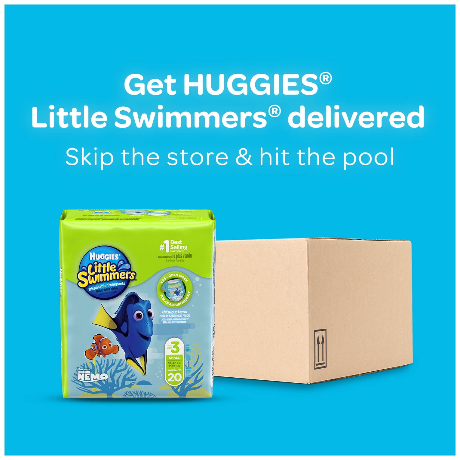 HUGGIES Little Swimmers Disposable Swim Diapers, Size Small (16-26 lbs), 20 Count - Walmart.com
