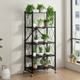 thumbnail image 6 of SUGIFT 5-Tier Foldable Metal Storage Shelf with Wheels, No Assembly, Heavy-Duty Organizer (750 lbs) for Home, Garage & Office, Black, 6 of 6