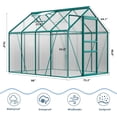 thumbnail image 5 of 6x8 FT Greenhouse Kit for Outdoors – Durable Aluminum Frame, Sliding Lockable Door, Adjustable Roof Vent, Gutter System, Easy Assembly–Black, 5 of 6