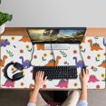 thumbnail image 4 of Long Mouse Pads for Desk,White Dinosaurs Flowers Pattern Desk Mats on Top Of Desks, Desk Mouse Pad Extra Large with 3mm Non-Slip Base and Stitched Edge for Gaming,Office,Work,Home 47.3"x23.6", 4 of 6