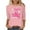 A-Pink Blouses for Women, variant on 3/4 Length Sleeve Womens Tops Plus Size Pink Ribbon Tops Casual Crewneck Blouses Hot Pink XXXXL