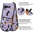 thumbnail image 2 of Yayeee Double Oven Mitt Kitchen Heat Resistant Baking 35" x7" Quilted Glove, Purple Halloween Pumpkin, 2 of 6