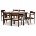thumbnail image 2 of Baxton Studio Helene 7-Piece Dining Set, 29-15/16"H x 59-1/8"W x 35-7/16"D, Warm Gray/Dark Brown, 2 of 10