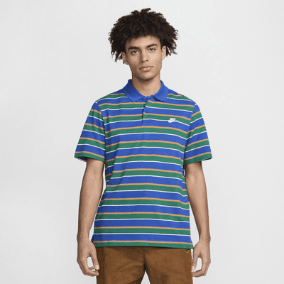 Nike Club Men's Striped Polo Color: Game Royal/White Size: M