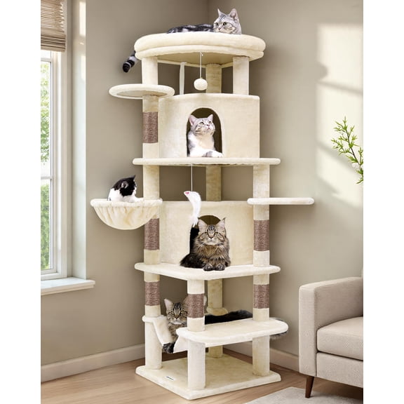 Árbol para Gatos Globlazer C66 Esquinero para Gatos Grandes 168 cm Beige