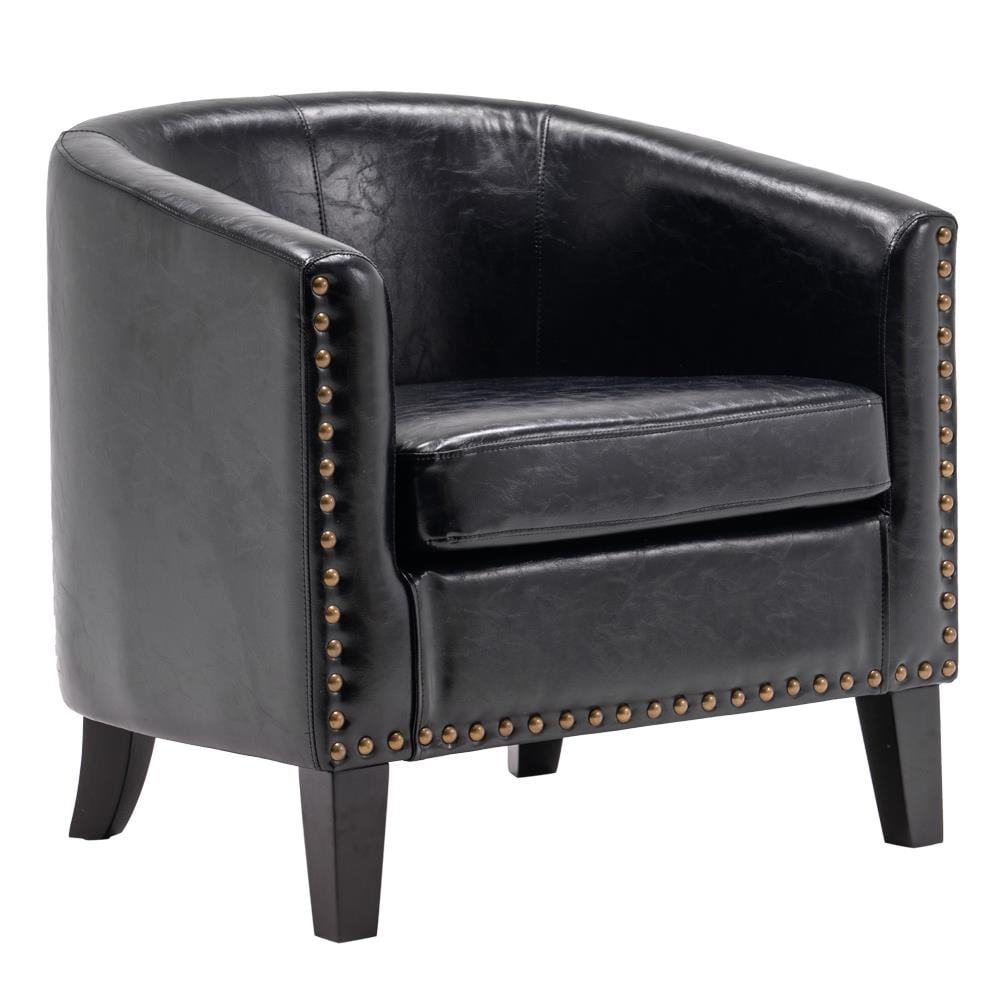 Ktaxon Faux PU Leather Club Chair Accent Arm Chair Barrel Chair