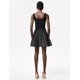 thumbnail image 4 of Vestido formal, elegante minivestido negro con volantes y tiras de Tsukko, 4 of 5