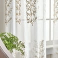 thumbnail image 3 of Martha Stewart Georgia Embroidery Polyester Sheer Poletop Curtain Panel Pair, Ivory, 50"x95", Adult, 3 of 6