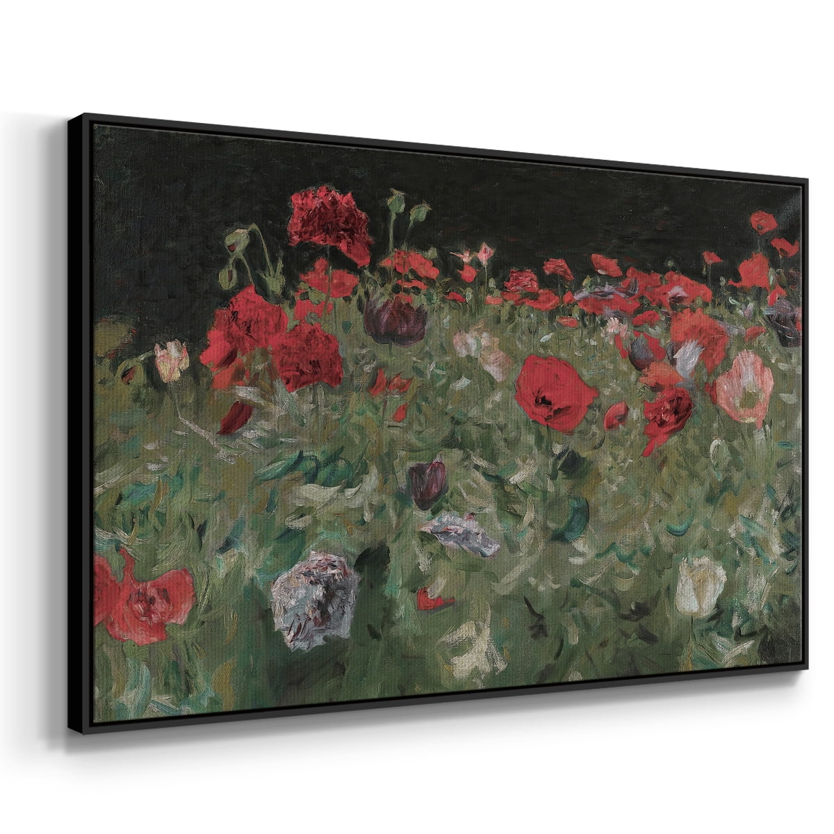 Vintage Botanical Print-XCV By Wexford Home Framed in Black Wood Gallery Wrapped Canvas 17 in. x 25 in.