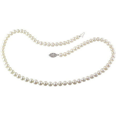 Miabella 5-6mm White Cultured Freshwater Pearl Sterling Silver Strand Necklace, 18