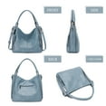 thumbnail image 6 of KL928 Large Handbags for Women Faux Leather Ladies Hobo Bag Bucket Purse Crossbody Bags (Blue), 6 of 7