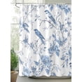 thumbnail image 2 of White Blue Spring Floral Long Shower Curtain Set, Waterproof Shower Curtains for Bathroom, Summer Birds Botanical Washable Fabric Cloth Bath Curtain for Bathtub Decoration with Hooks 72x84 Inches, 2 of 6