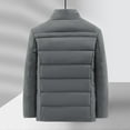 thumbnail image 4 of GuangCheng Mens Quilted Puffer Jackets,Stand Collar,Winter Fleece Warm Thick Coat,with Zippered Pockets,Gray,XL, 4 of 8