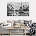 thumbnail image 4 of TISHIRON 3PCS Framed Canvas Wall Art Set,42"x28" Black and White Yosemite Canvas Art Decor, 4 of 7