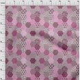thumbnail image 4 of oneOone Cotton Silk Light Pink Fabric Geometric Sewing Material Print Fabric By The Yard 42 Inch Wide, 4 of 6