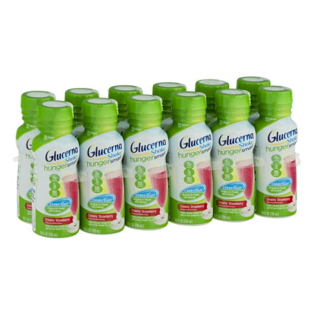 Glucerna Hunger Smart Diabetic Protein Shake, Classic Strawberry, 10-fl-oz Bottle, 12 Count