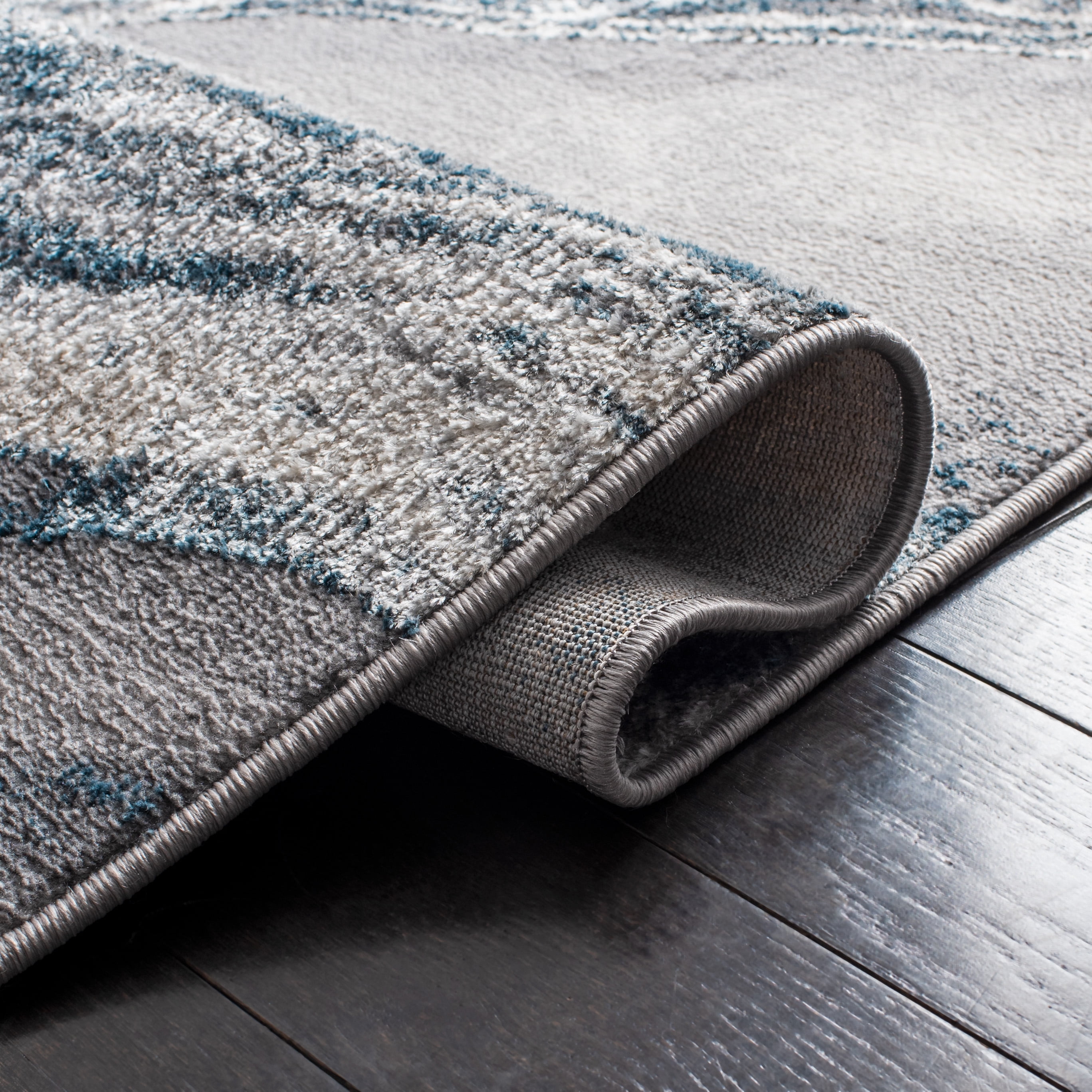 SAFAVIEH Orchard Edwin Modern Runner Rug, Grey/Blue, 2'2" x 17'