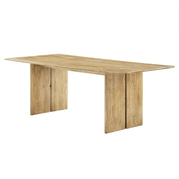 86 Inch Dining Table, Brown Oak, Wood, Kitchen Cafe Bistro Hospitality Restaurant, Modern Contemporary HB34720
