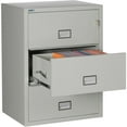thumbnail image 2 of Phoenix Safe Lateral 31 inch 3-Drawer Fireproof File Cabinet with Key Lock, Water Seal, Gray, LAT3W31LG, 2 of 5