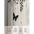 thumbnail image 6 of Spring Botanical Sheer Curtains 63 Inch Length 2 Panels Set, Black Eucalyptus Butterfly Rustic Voile Window Treatment Rod Pocket Curtains Sheers Drapes for Bedroom/Living Room/Kitchen 52x"63"x2, 6 of 7