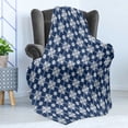 thumbnail image 4 of Blue Soft Flannel Fleece Throw Blanket, Checkered Pattern with Abstract Spring Blossoms Folkloric Holland Cultural Pattern, Cozy Plush for Indoor and Outdoor Use, 50" x 60", Blue White, by Ambesonne, 4 of 5
