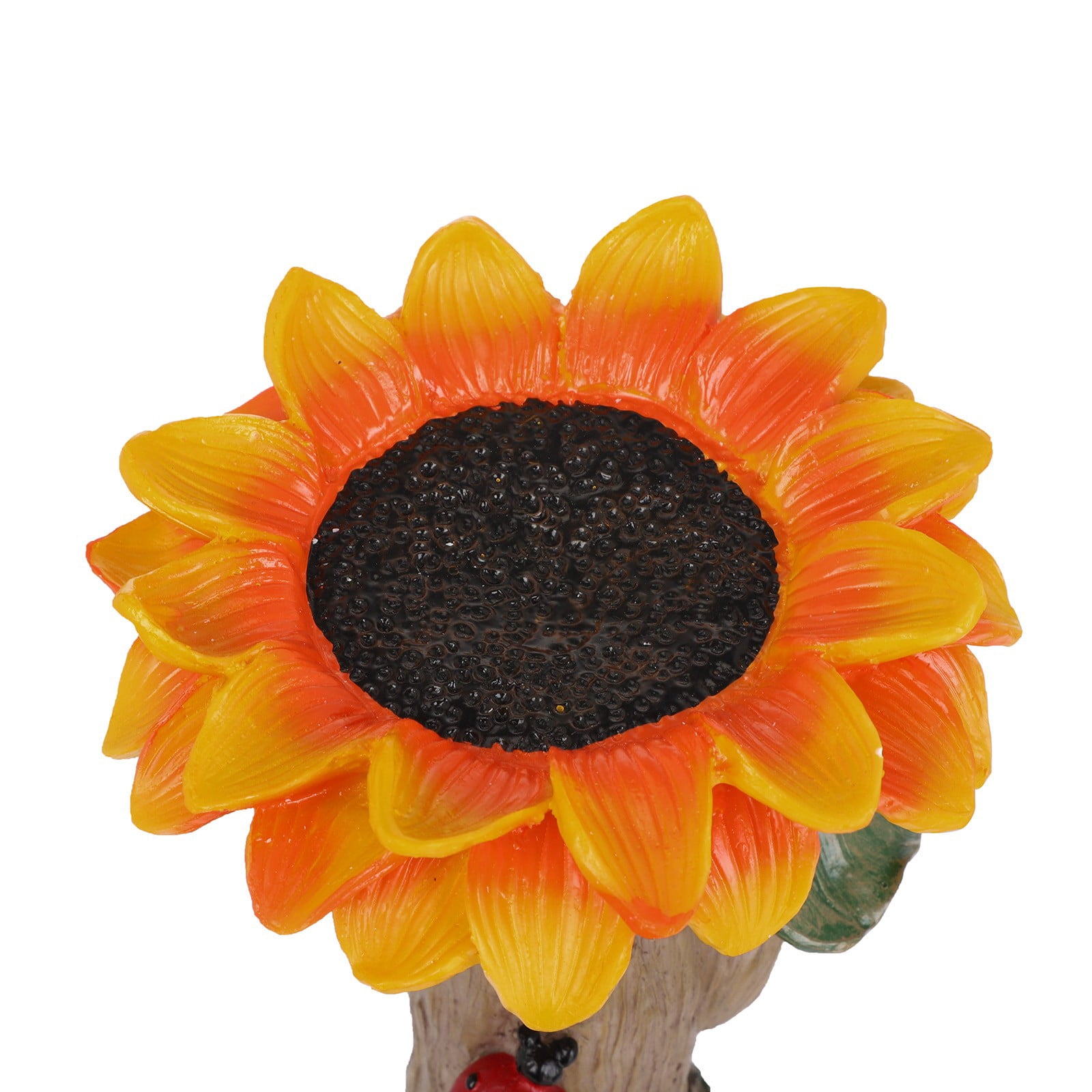 Fdelink Desktop Ornament Garden Bird Feeder Flower Decoration Resin Sunflower Bird Bath Home Decor Water Bath (Yellow)