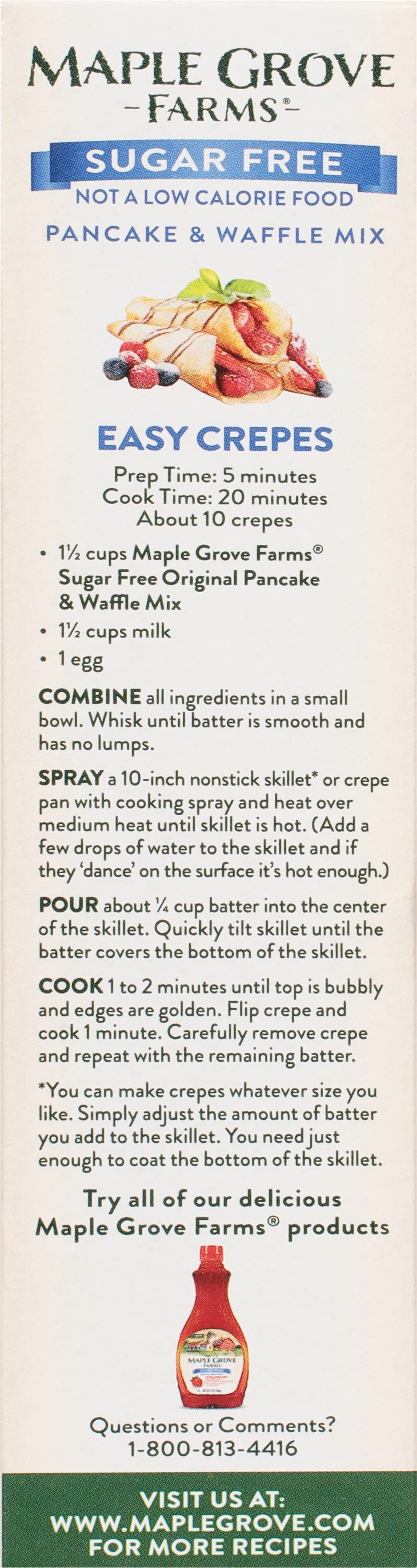 (2 pack) Maple Grove Farms Sugar Free Pancake & Waffle Mix, 16 oz