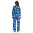 thumbnail image 3 of FORMRS Womens Pajama Set Long Sleeve Top and Pants with Pockets Soft Comfy Lounge Sleepwear, Sizes S-2XL, Green Dots, 3 of 7