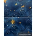 thumbnail image 6 of Navy Blue Yellow Star Kitchen Valances for Windows Farmhouse Linen Window Valance Curtain for Living Room Window Treatment Starry Sky Vintage Valance Rod Pocket Topper Drape, 42 x 12 Inch, 6 of 6