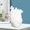 thumbnail image 3 of Escultura de corazón decoración del hogar, estatua de resina de jarrón de corazón, ornamento de escritorio de maceta, escultura de figuras - Blanco 15x10.5x21CM Sunnimix Florero de resina de corazón, 3 of 8