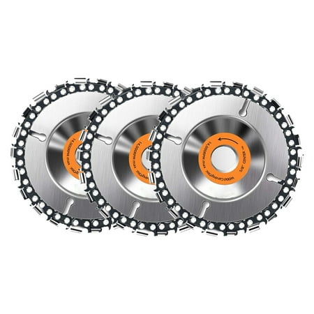 

3Pcs Wood Carving Disc 4 Inch 22-Teeth Steel Chainsaw Blade Angle Grinder Chainsaw Disc for Cutting and Shaping