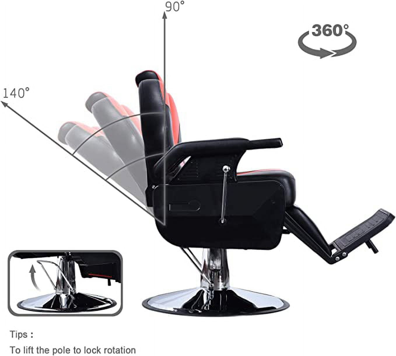 BarberPub Heavy Duty Reclining Barber Chair All Purpose Hydraulic