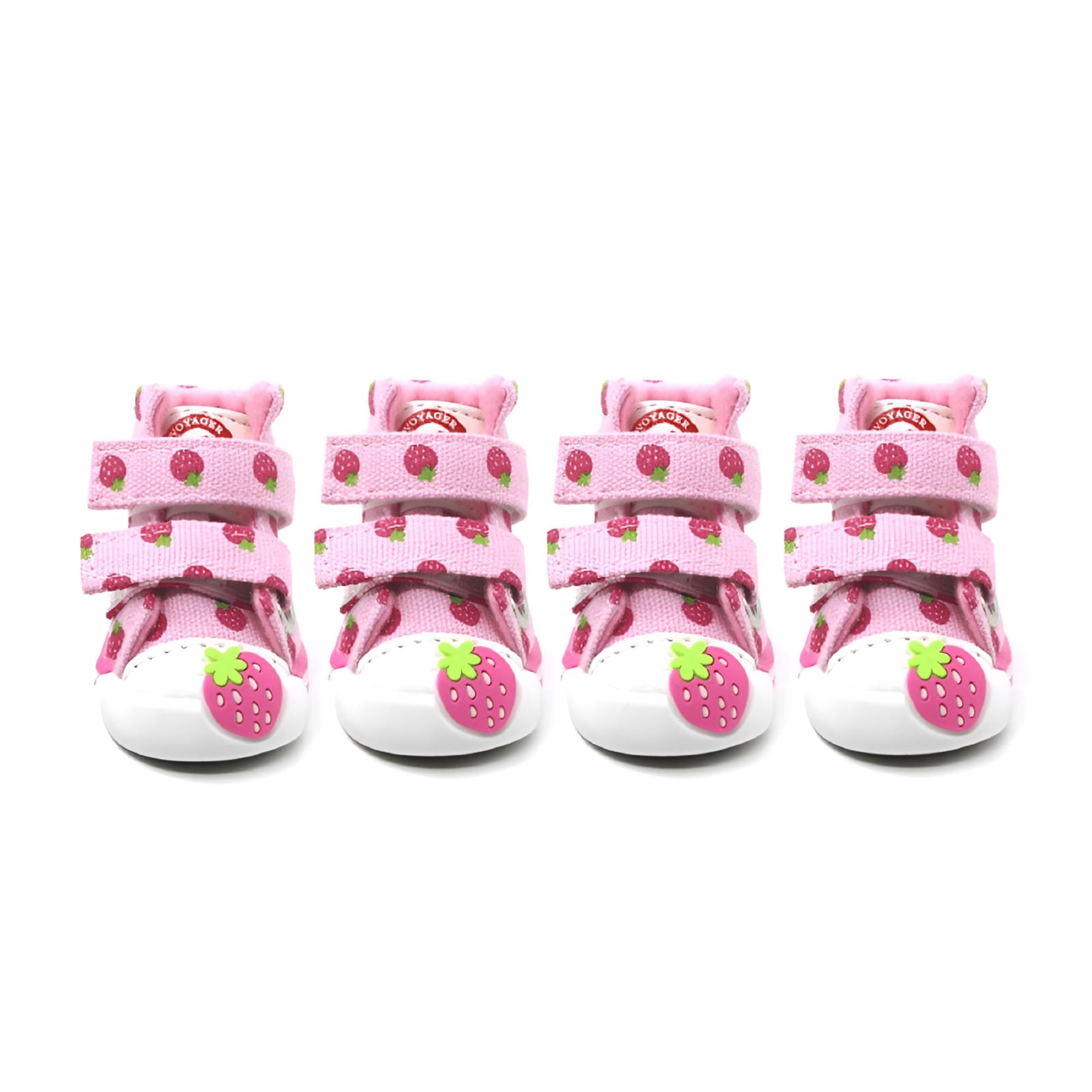 LAMIRO Pet Shoes Dog Shoes Cute Strawberry Dog Boots Non-Slip Canvas Small Dogs Shoe Dog Paw Protector Spring and Summer Pink 3#
