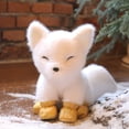 thumbnail image 4 of White Fox Plush Toy, 9in Arctic Fox Stuffed Animal, Soft Wildlife Doll, Fluffy Fox Plushie, Decorative Animal Ornament, Miniature Plush Hug Pillow, 4 of 6