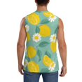 thumbnail image 4 of Fotbe Lemons Chamomile Flowers And Leaves Men's Camiseta sin Mangas Estampada para Hombres, Playera Casual para Gimnasio, Entrenamiento, Playa-3X-Large, 4 of 7